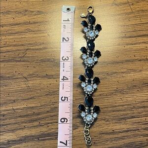 J. Crew Elegant Black and Crystal Women's Bracelet